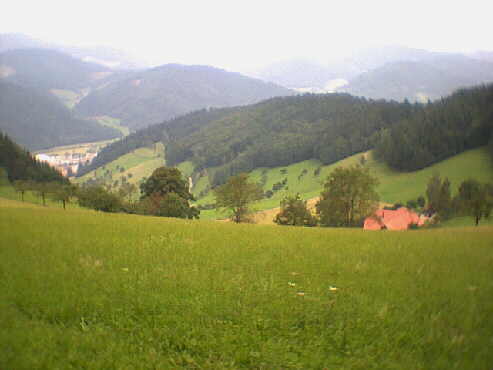 Hausach - grandioses Panorama und noch entfernt der Mathesenhof (rechts im Bild)