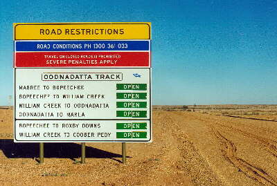 Auf dem Oodnadatta-Track - Freigabe der Befahrbarkeit