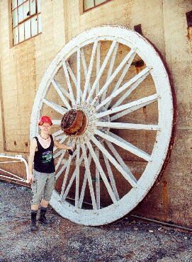 Broken Hill - Line of Lode Mine - altes Rad des Headframes