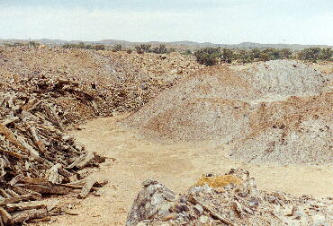 Broken Hill - Pinnacle Mine - Halden von Material und Timber
