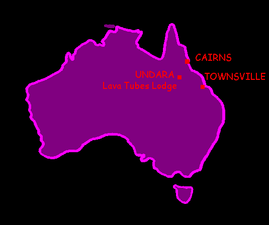 UNDARA - Lava Tube Lodge - Map