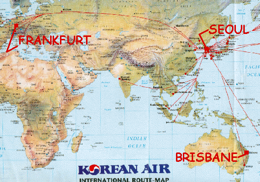Auszug aus der Route Map der Korean Air (c)