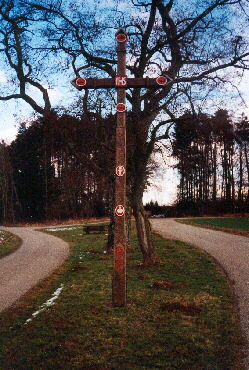 Schnes Feldkreuz vor Dommelsberg