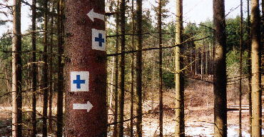 Wegbezeichnungen blaues Kreuz
