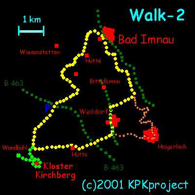 Eyach-Walk- Walk-2 - Orientierungskarte zum Streckenverlauf  - (c)2001 KPKproject