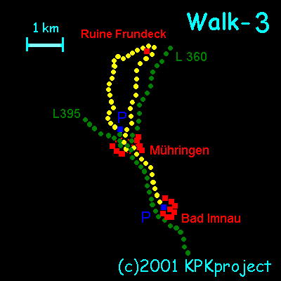 Eyach-Walk- Walk-3 - Orientierungskarte zum Streckenverlauf  - (c)2001 KPKproject