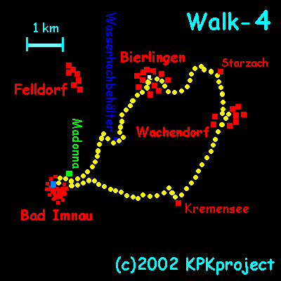 Eyach-Walk- Walk-4 - Orientierungskarte zum Streckenverlauf  - (c)2001 KPKproject