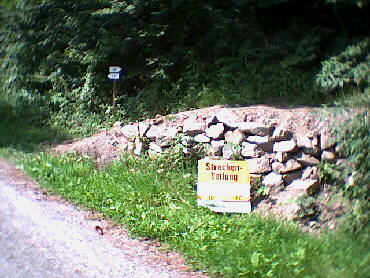 Hausach - die Streckenteilung 10/20km - 20 gehts pfadig scharf rechts bergan - super!