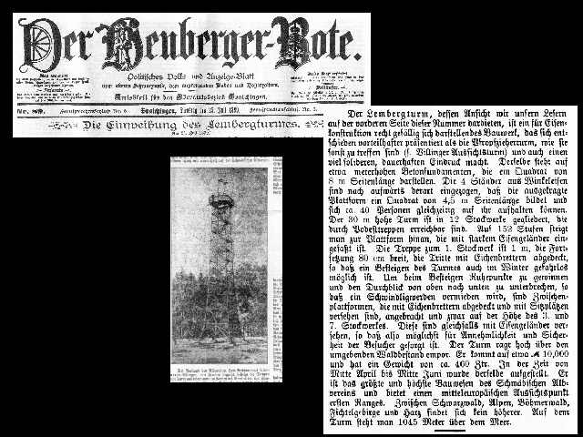 (c)Heuberger Bote - Ausschnitt aus dem ursprnglichen Zeitungsartikel, welcher von der Kreissparkasse nachgedruckt werden durfte.